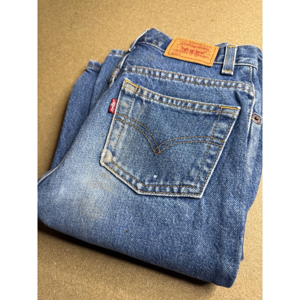 Vintage Levis 517 Slim Fit Jeans Boys 14 Blue Denim Bootcut Red Tab 517-2210